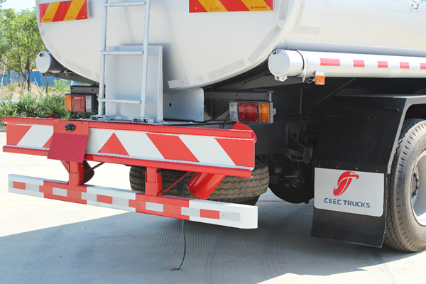 Rear climbing ladder and fire extinguisher