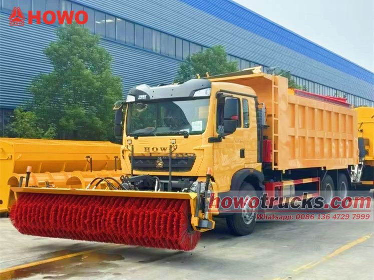 Sinotruk 10cbm multifunctional snow removal and de-icing agent spreader