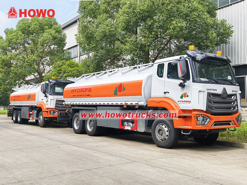 HOWO NX 22000L fuel delivery tanker truck are export to Senegal